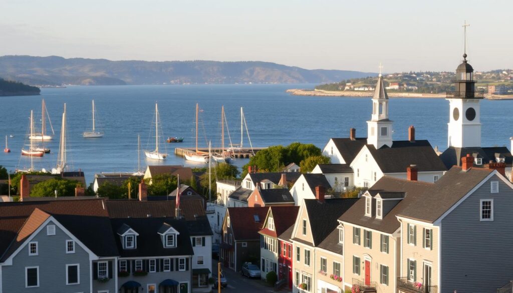 New England Coastal Town Landscape